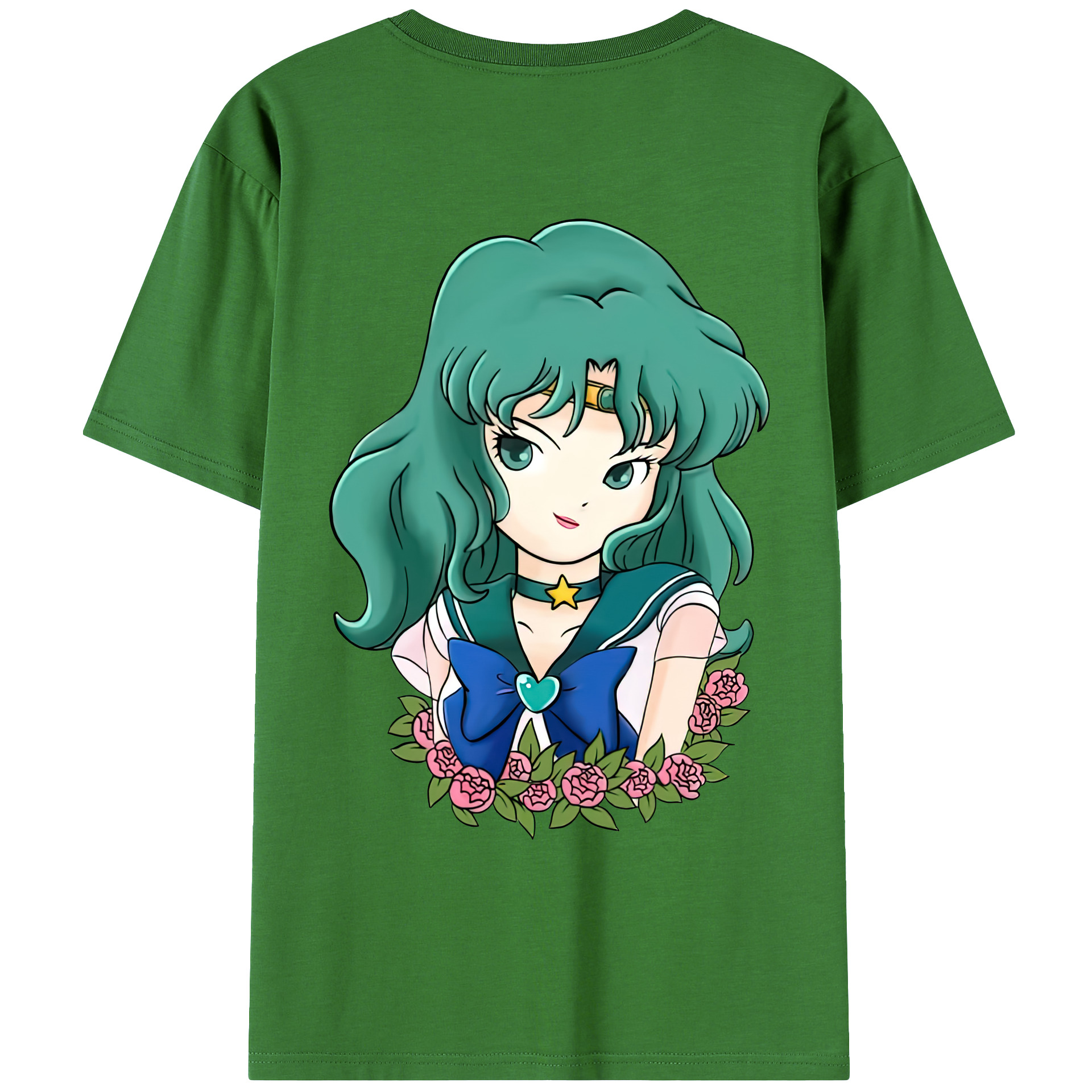 （画像用） 美少女戦士セーラームーン 海王 みちる（かいおう みちる） Sailor Moon Kaiou Michiru レディース半袖Tシャツ(バックプリント)
